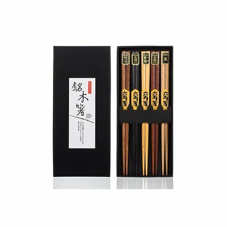 CARNE Organic Standard Hardwood Japanese Reusable Wood Chopsticks - Pair of 5 CA4234072